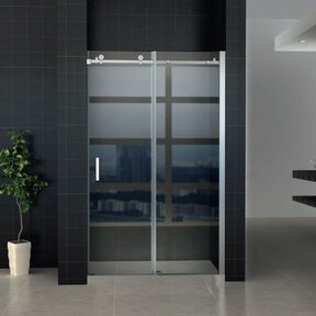 Douchedeur Nisdeur Aloni Slice 120x195cm  Schuifdeur 8mm Veiligheidsglas Nano-coating Verchroomd Rails