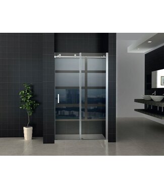 CREAVIT Douchedeur Nisdeur Aloni Slice 120x200cm  Schuifdeur 8mm Veiligheidsglas Nano-coating Verchroomd Rails