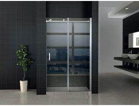 Douchedeur Nisdeur Aloni Slice 140x195cm  Schuifdeur 8mm Veiligheidsglas Nano-coating Verchroomd Rails