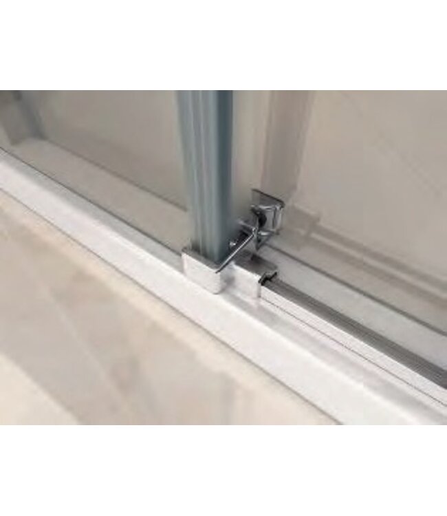 Douchedeur Nisdeur Aloni Slice 140x195cm  Schuifdeur 8mm Veiligheidsglas Nano-coating Verchroomd Rails
