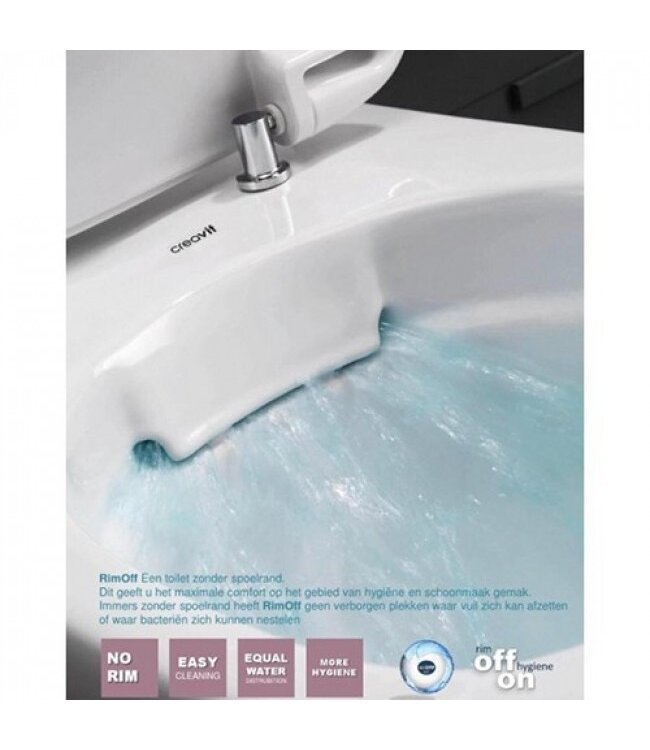 Randloos Hangtoilet Mat Wit  51x35x29cm incl. Softclose WC-bril FE322