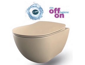 Creavit Randloos Hangtoilet Mat Cappuccino 51x35,5x29 cm incl. Softclose WC-bril FE322