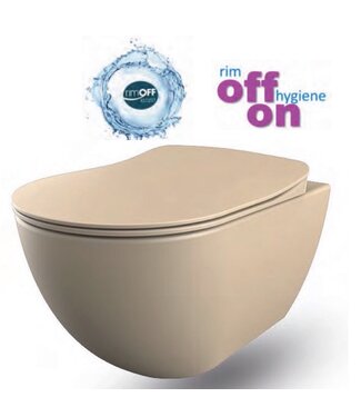 CREAVIT Creavit Freedom Randloos Hangtoilet Mat Cappuccino met Bidet 51x35,5x29 cm incl. Softclose WC-bril FE322