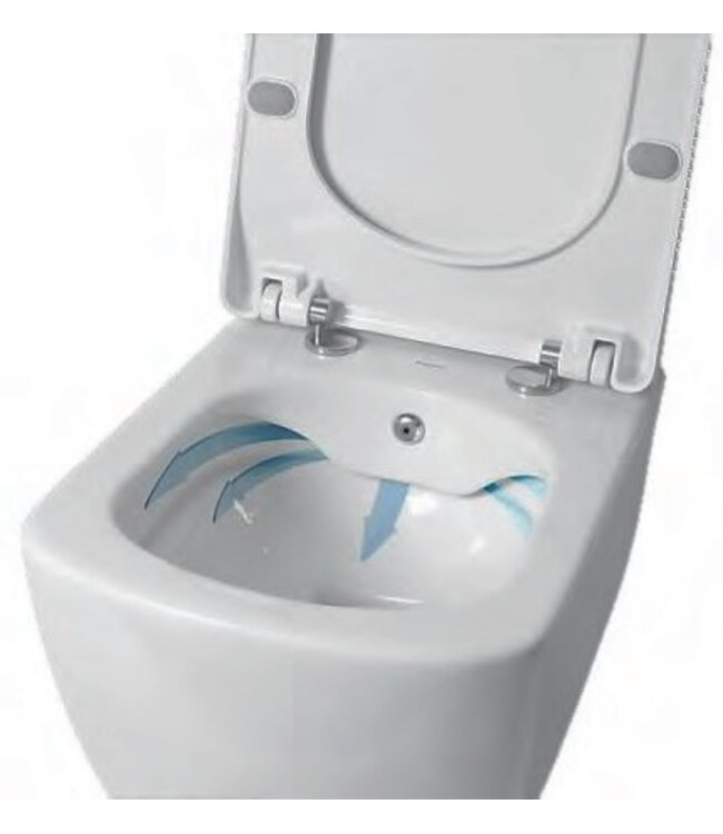 CREAVIT Randloos Hangtoilet Alexandria Lux met Bidet Vierkant 51x37x35cm incl. softclose Toiletbril Creavit EG321 verborgen bevestiging