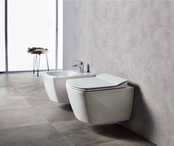 Randloos Hangtoilet Alexandria Lux met Bidet Vierkant 51x37x35cm incl. softclose Toiletbril Creavit EG321 verborgen bevestiging