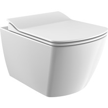 Randloos Hangtoilet Alexandria Lux Hoog Vierkant 51x35x37cm incl. softclose Toiletbril Toiletpot Hangend