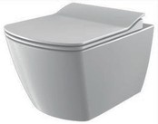 Randloos Hangtoilet Alexandria Lux Hoog Vierkant 51x35x37cm incl. softclose Toiletbril Toiletpot Hangend
