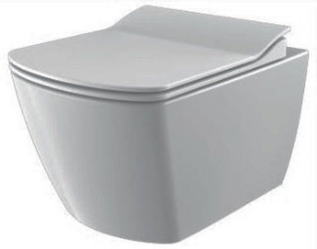 Randloos Hangtoilet Alexandria Lux Hoog Vierkant 51x35x37cm incl. softclose Toiletbril Toiletpot Hangend
