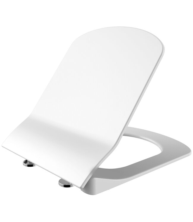 Randloos Hangtoilet Alexandria Lux Hoog Vierkant 51x35x37cm incl. softclose Toiletbril Toiletpot Hangend