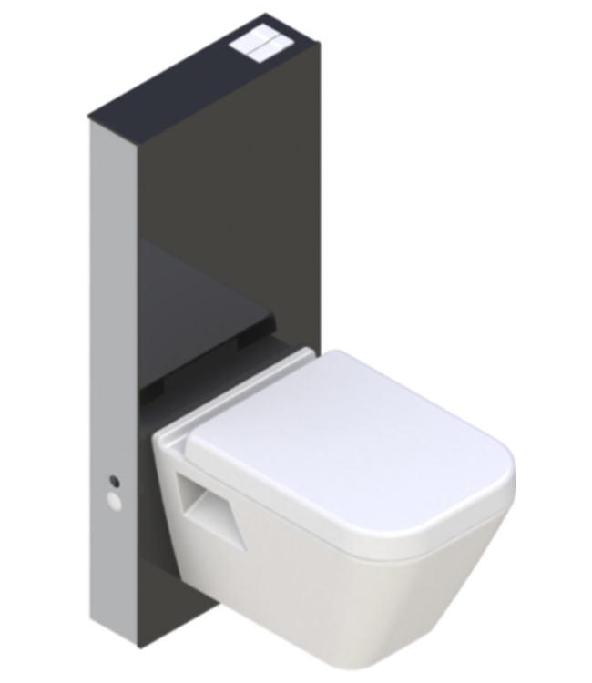 Opbouwreservoir Wilco Zwart glas 100x41x12 cm Opbouw sanitair module