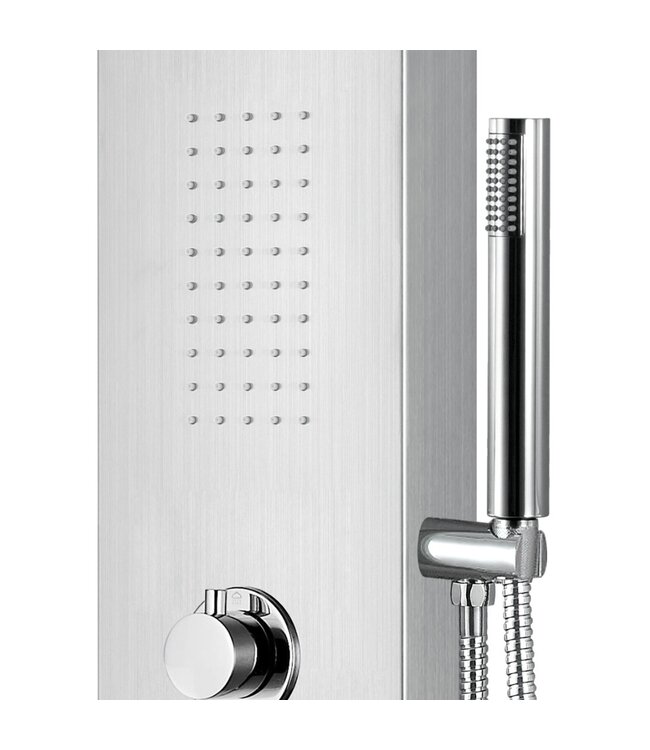 Douchepaneel Mat Chroom RVS Creavit 160x20x7 cm Thermostaatkraan