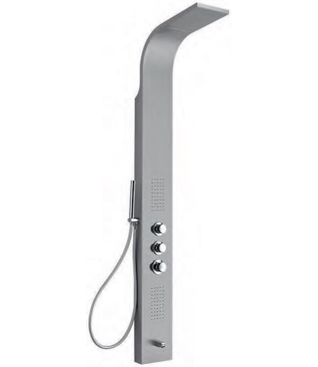 Douchepaneel Mat Chroom RVS Creavit 160x20x7 cm Thermostaatkraan