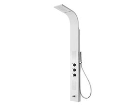 Creavit Douchepaneel Mat Wit met Thermostaatkraan 160x20x7 cm onderuitloop, massagejets