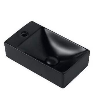 CREAVIT Toiletfontein Mulo Mat Zwart Kraangat Links 37x21x10 cm