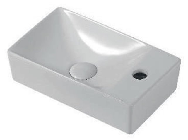 Mini Toiletfontein Rechts Wit 37.5x21.5x10cm met kraangat Mini Toiletfontein Rechts Wit 37.5x21.5x10cm met kraangat