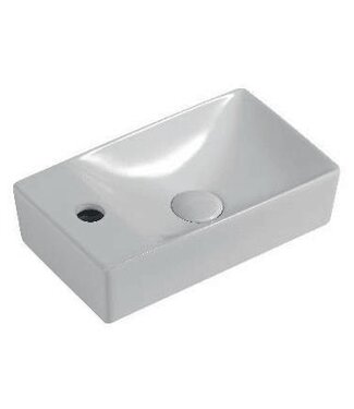 CREAVIT Mini Toiletfontein links Wit 37.5x21.5x10cm met kraangat