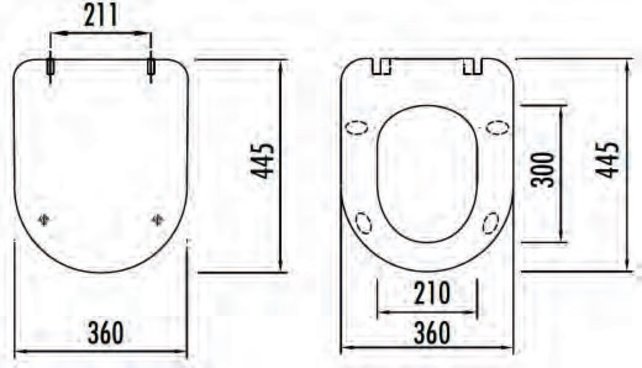 Toiletbril Creavit Freedom Mat Zwart FE320 / FE322 Ultra Dun 36x44,5x2cm