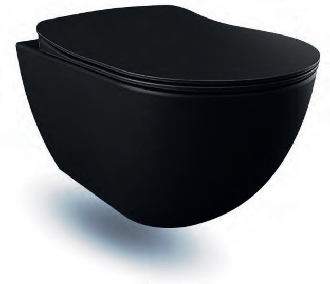 Toiletbril Creavit Freedom Mat Zwart FE320 / FE322 Ultra Dun 36x44,5x2cm