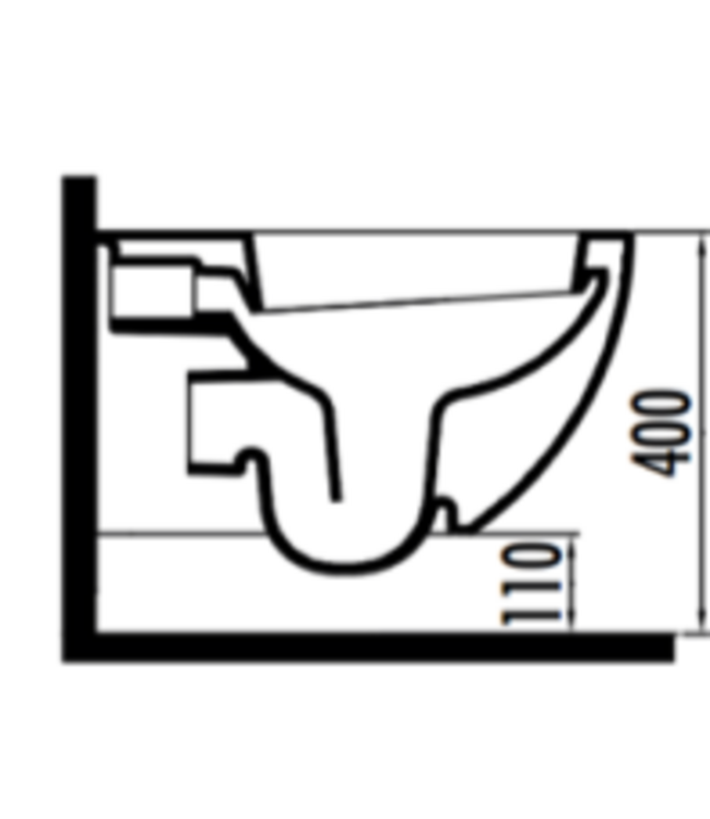 Creavit FE320 Hangtoilet met Bidet Glans Wit Incl. softclose toiletbril RVS sproeier verdekte bevestiging