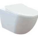 Creavit FE320 Hangtoilet incl. softclose toiletbril Glans Wit verdekte bevestiging anti bacterieel.