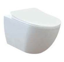 Creavit FE320 Hangtoilet incl. softclose toiletbril Glans Wit verdekte bevestiging anti bacterieel.