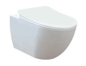 Creavit FE320 Hangtoilet incl. softclose toiletbril Glans Wit verdekte bevestiging anti bacterieel.