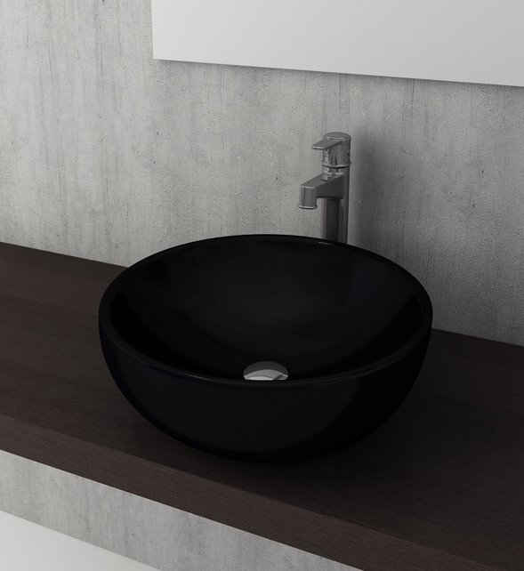 Waskom Bocchi Mat Zwart Venezia 45X45X17,5 CM