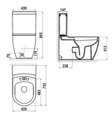 Staand Toilet met Bidet Creavit GRANDE XXL Duoblok incl. WC-bril OA en PK