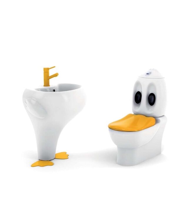 Kindersanitair Creavit Ducky Staandtoilet Compleet OA - Sanitair voor kinderen.