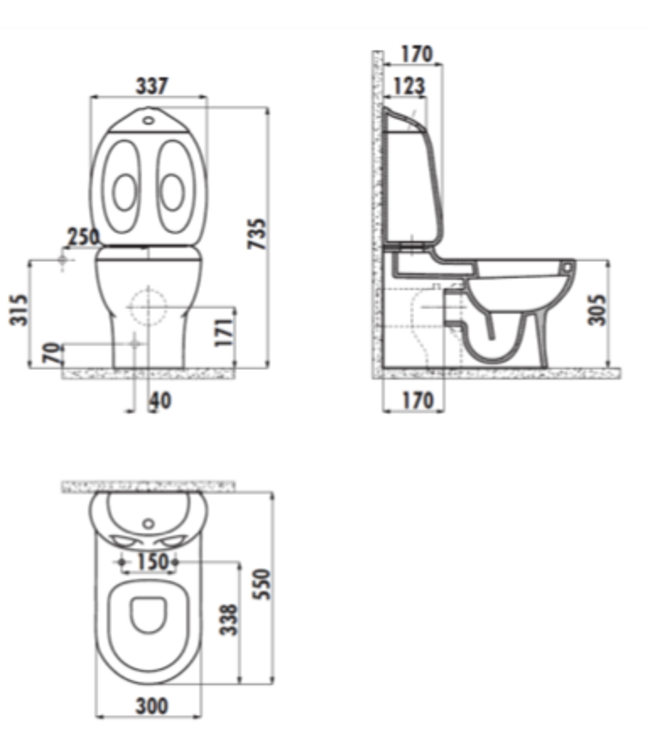 Kindersanitair Creavit Ducky Staandtoilet Compleet OA - Sanitair voor kinderen.