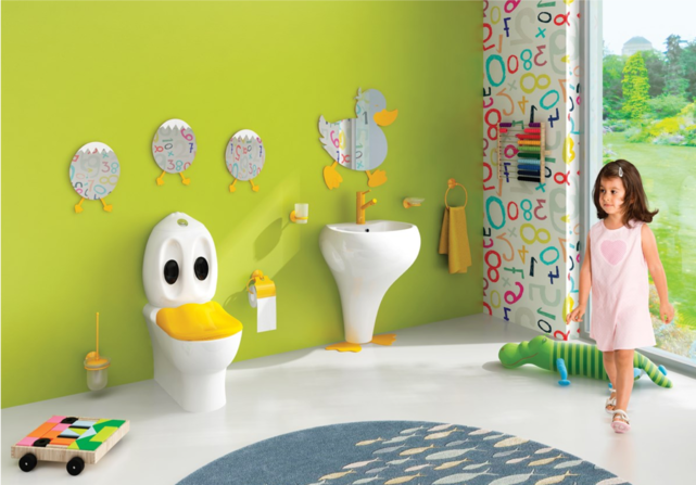 Kindersanitair Creavit Ducky Staandtoilet Compleet OA - Sanitair voor kinderen. Kindersanitair Creavit Ducky Staandtoilet Compleet OA - Sanitair voor kinderen.