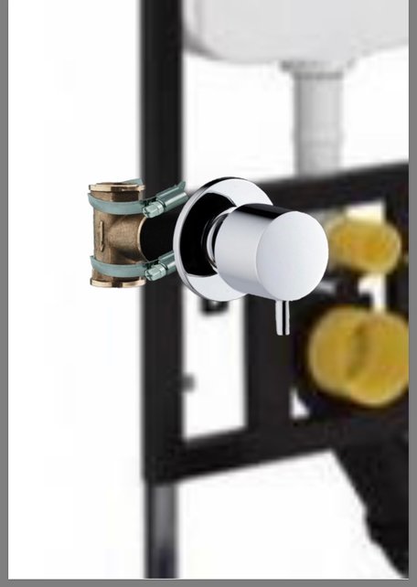 Inbouw stopkraan - Bidetkraan Ster Chroom koudwater t.b.v. bidettoilet