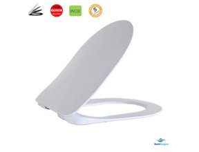 Toiletbril Softclose flat, Duroplast, met INOX scharnieren 36x44,5x2cm