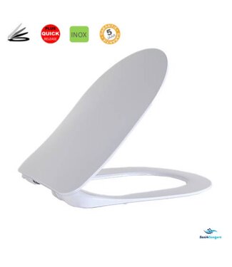 CREAVIT Toiletbril Softclose flat, Duroplast, met INOX scharnieren 36x44,5x2cm