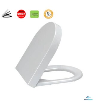 ALONI WC-Bril softclose Duroplast Quick Release, Inox Scharnieren 35,5x44 cm