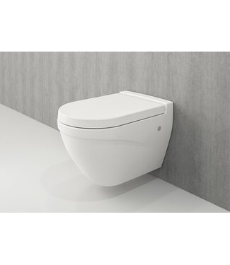 BOCCHI Hangtoilet Bocchi Taormina Glans Wit  incl. toiletbril Softclose met spoelrand
