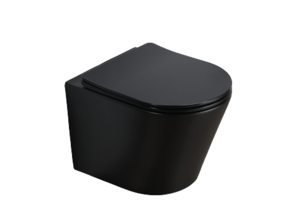 Compact hangtoilet Donna Mat Zwart Randloos 36x48x25 cm  incl Soft-close toiletbril Flatline