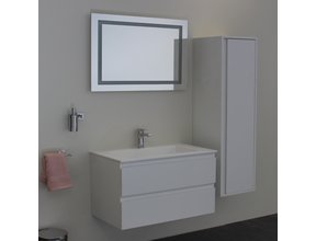 Creavit Sally Badkamermeubel 80cm Hoogglans Wit met keramisch wastafel 2 lades Softclose