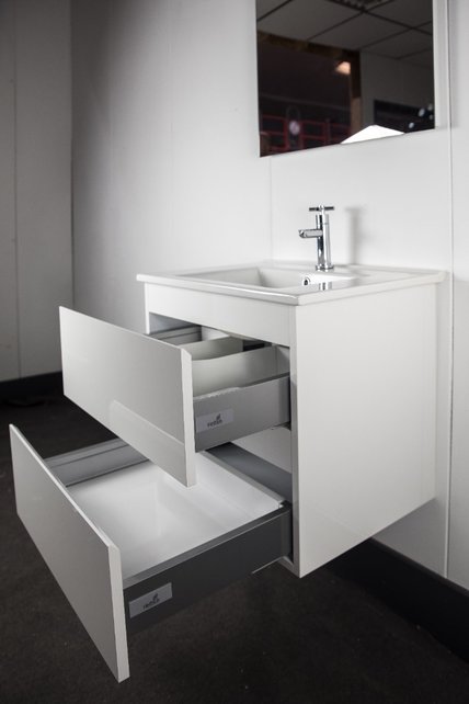 Creavit Sally Badkamermeubel 80cm Hoogglans Wit met keramisch wastafel 2 lades Softclose