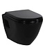 Hangtoilet Glans Zwart met bidet Keramiek Diepspoel Nano Coating EasyClean Creavit Glans Zwart TP325,401 incl toiletbril