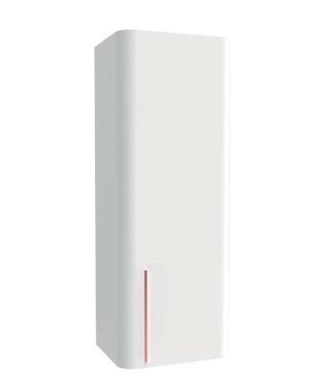 Compleet Badkamermeubel Set Angel 120cm glans wit - Koper incl. Led-Spiegel kolomkast en geborsteld koper Accessoires