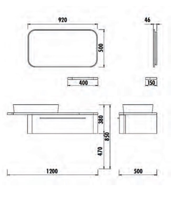 Compleet Badkamermeubel Set Angel 120cm glans wit - Koper incl. Led-Spiegel kolomkast en geborsteld koper Accessoires