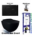 Compleet Set Geberit UP320 met Creavit Hangtoilet Freedom met bidet Mat Zwart incl. Toiletbril met of zonder spoelrand