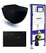 Compleet Set Geberit UP320 met Creavit Hangtoilet Freedom met bidet Mat Zwart incl. Toiletbril met of zonder spoelrand