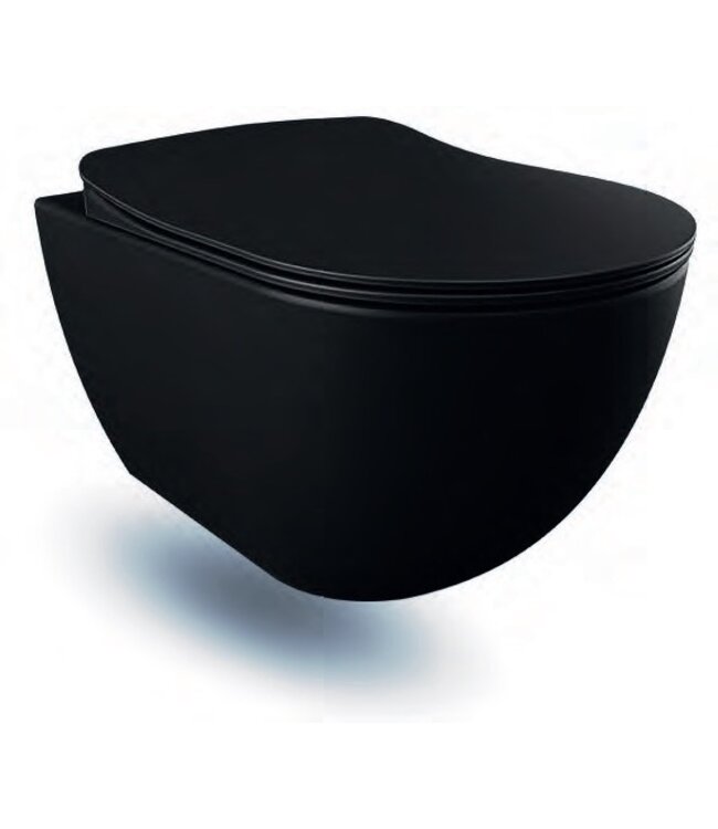 CREAVIT Compleet Set Geberit UP320 met Creavit Hangtoilet Freedom met bidet Mat Zwart incl. Toiletbril met of zonder spoelrand