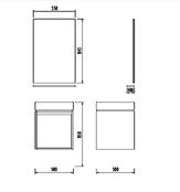 Badkamermeubel set Mass Bruin Zwart 50x85x50 cm incl. Onderkast, Spiegel + tablet en Hangkast Creavit