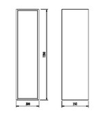 Badkamermeubel set Mass Bruin Zwart 50x85x50 cm incl. Onderkast, Spiegel + tablet en Hangkast Creavit