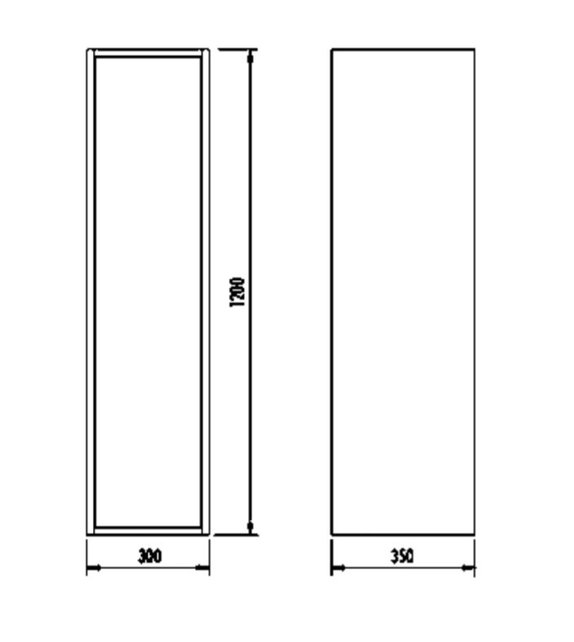 Badkamermeubel set Mass Bruin Zwart 50x85x50 cm incl. Onderkast, Spiegel + tablet en Hangkast Creavit