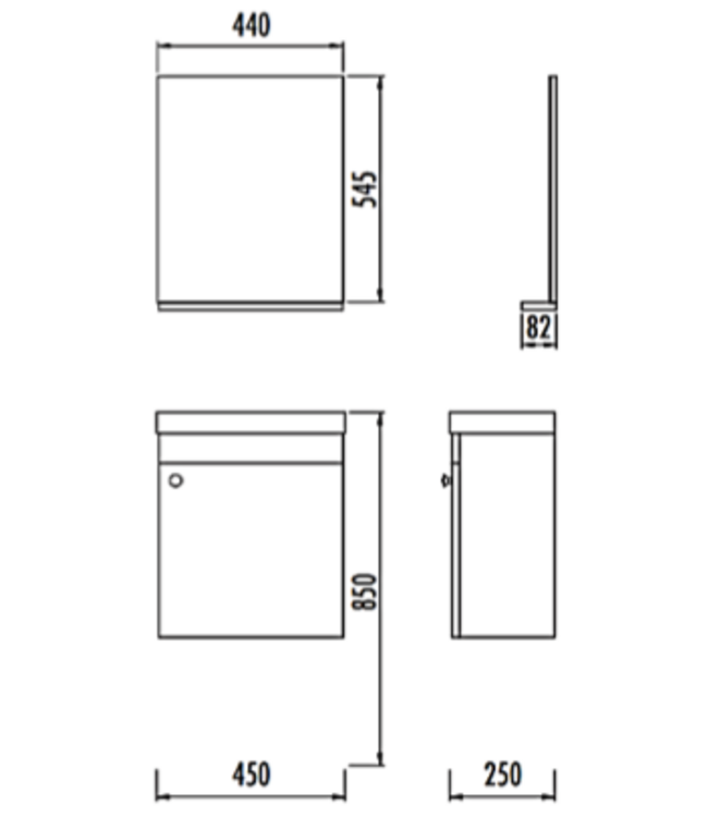 Fonteinkast Compleet Set Elma Eiken/Wit met onderkast spiegel en Keramisch Wastafel 44x54x25 cm Creavit