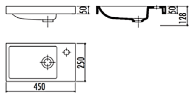 Fonteinkast Compleet Set Elma Eiken/Wit met onderkast spiegel en Keramisch Wastafel 44x54x25 cm Creavit